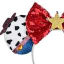 A Miaow Sparkling Headband Glitter Bow Hair Hoop Women Adults Butterfly Sequin Hair Clasp Halloween Party Festival Park Hair Accessory Costume (WD Story)