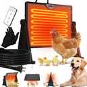 300W Chicken Coop Heater, Double Sided Heating with Adjustable Temperature Remote Control & Timer Function, Hanging Chicken Coop Heater for Winter Warmth, Includes Gloves and Chew-Proof Cord