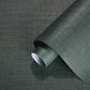 Dimoon 236 x 17.3 Green Contact Paper Grasscloth Peel and Stick Wallpaper Imitation Linen Texture Wallpaper Golden Removable Thicken Embossed Green Golden Film Self Adhesive Decorative Shelf Roll