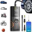Tire Inflator Portable Air Compressor - Smart APP Air Pump for Car Tires, All-in-One Storage Portable Tire Pump for Car, 3X Speed & Automatic Stop Inflation, Cordless Tire Pump for Car, Motorcycle, Bicycle, Ball