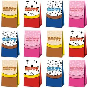 OUSHISS 12pcs Cartoon Dog Birthday Candy Bags Blue Dog Boxes for Blue CartoonDog Theme Birthday Party Favors Bags Shower Decorations