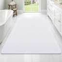 OLANLY Large Bathroom Rugs 70x46, Extra Soft Absorbent Chenille Bath Rugs, Rubber Backing Quick Dry, Machine Washable Bath Mats for Bathroom Floor, Tub and Shower, Home Decor Accessories, White
