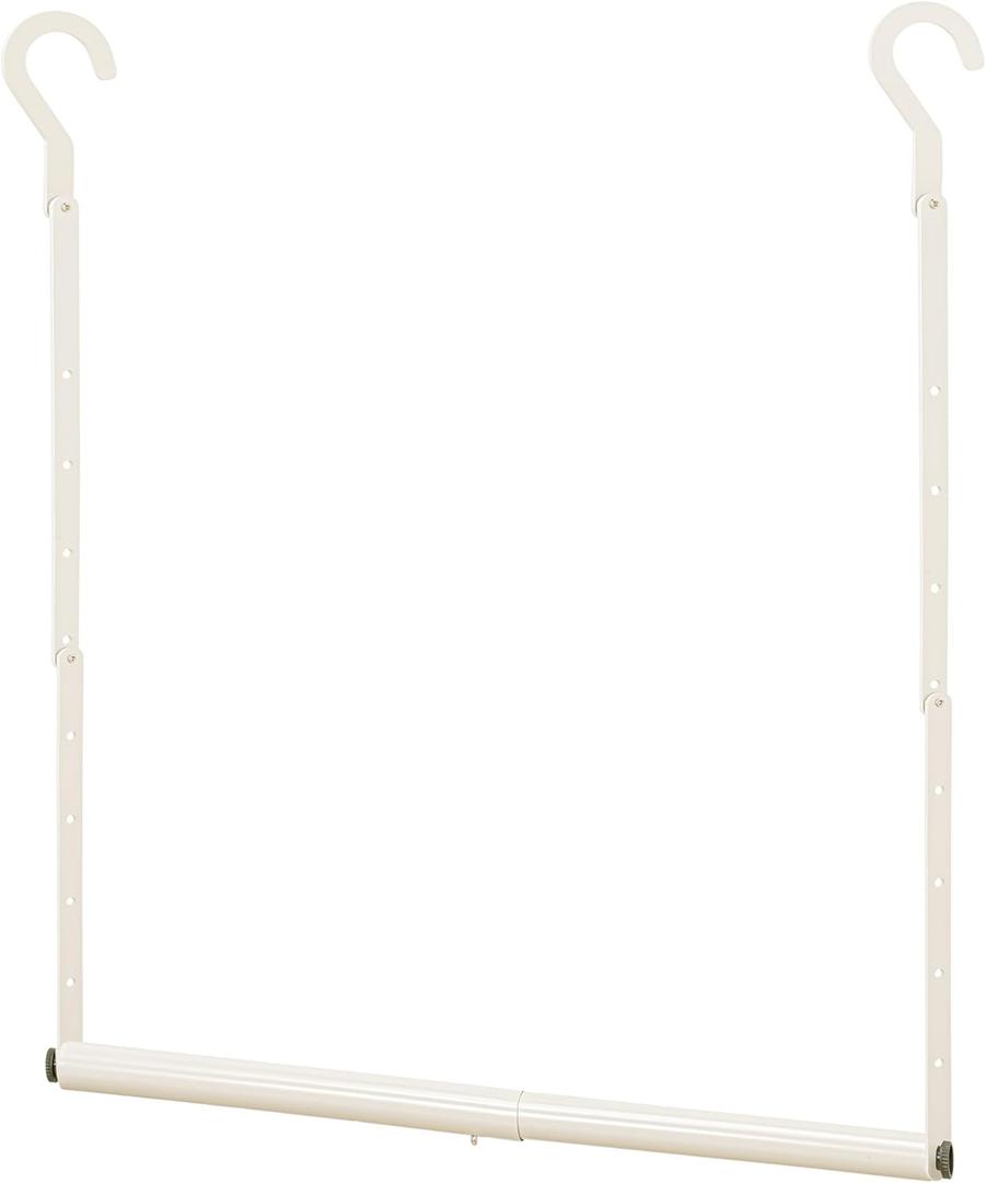 STORAGE MANIAC Adjustable Closet Rod Extender - Heavy Duty Space-Saving Clothes Hanging Bar, 1 Pack White