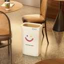 4 Gallon, Small Slim Garbage Can, Open Top Trash Can for Bathroom, Kitchen, Office, Bedroom, Living Room (Smile)