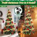6Ft Prelit Pop Up Christmas Tree Decoration, Collapsible Artificial Xmas Tree with Ornaments, Pre Decorated with 150 Warm Lights, Gold Ribbons & Bows, Indoor/Outdoor Holiday Decor with Storage Bag