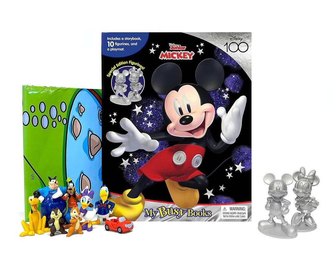 Disney 100 Limited Edition Mickey My Busy Books - Storybook, 10 figurines, playmat