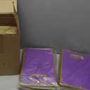 Kolldenn 30 Pcs Thank You Gift Bags with Handles 10.2 x 7.1 x 3.2 Inch Elegant Party Favor Bags with Ribbon Bow for Wedding Bridal Birthday Bridesmaid Holiday Party Supplies(Purple)