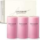 COCODOR Scented Pillar Candles, 3x6 Inch, Rose Perfume, Candle Set of 3, Long Buring 85 Hours, Candles for Weddings, Party, Dinner, Home Decor 