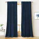 Blue Velvet Curtains 84 inches - Blackout Curtains for Living Room, Thermal Insulated Noise Reducing Panels Soft Luxury Window Decor for Kids Bedroom, Navy Blue, W52 x L84 inches, 2 Panels