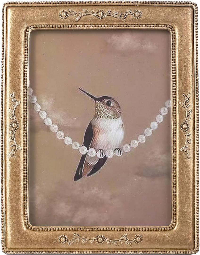 SIKOO 2.5x3.5 Vintage Picture Frames, Small Picture Frame, Wallet Size, Ornate Picture Frames, Mini Photo Frame, Table Top Display and Wall Mount, Antique Home Decor, Bronze