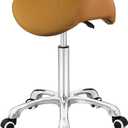 Antlu Saddle Stool Rolling Chair for Medical Massage Salon Kitchen Spa Drafting,Adjustable Hydraulic Stool with Wheels (Without Backrest, Camel)