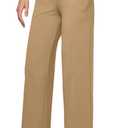 Willit Women's Yoga Pants Wide Leg Dress Work Pants Stretch Casual Pants Slacks with Pockets High Waist 28" 30" 32" (XX-Large, Deep Khaki)