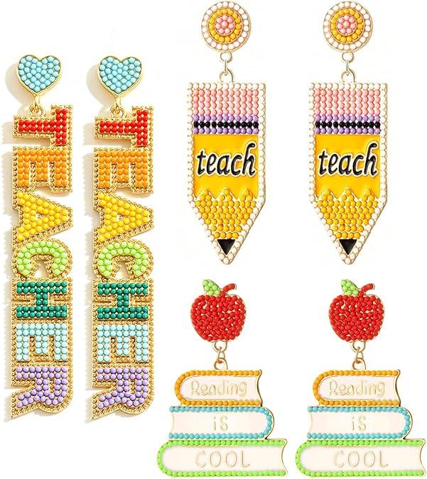 Cute Teacher Earrings (4 Pack)