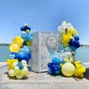 Blue Yellow Balloon Garland Arch Kit 136 Pcs Royal with Lemon Foil Balloons for amalfi last toast on the coast Bachelorette Bridal Shower Decorations Main Squeeze Party Supplies (Blue Yellow)