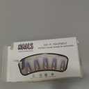 MERVF Coffin Press on Nails Long Fake Nails Press ons Purple Ombre French Tip Glue on Nails with Chrome Design Electroplate Ballerina Acrylic False Nails Glossy 24pcs (02A63Nude)