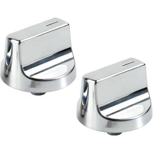 2Pcs W10850010 Stove Knobs Replacements for Whirlpool Gas Stove Knobs W 10850010 Kip 5t08 W11366438 W11084624 W11359382 Cooktop Oven Gas Range Knobs Stove Top Burner Control Buttons Silver