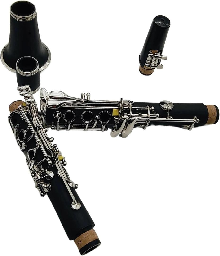 Clarinet Instrument Professional Clarinet C Tune Ebony Wood Or Bakelite Sliver Plated Keys With Clarinet Accessories