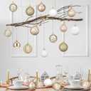 Lunmon 64 Pcs Neutral Christmas Ball Ornaments Champagne Gold White Christmas Tree Decorations Set 1.6/1.97/2.4 Inch Shatterproof Glitter Matt Xmas Baubles Neutral Ornaments for Xmas Tree Home Decor