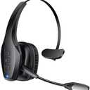 Trucker Bluetooth Headset, Wireless Headset with Mic, Bluetooth Headsets with Dual Noise Cancelling Microphone & Mute Button, 55Hrs Working Time PC Headsets for Cell Phones, Computer, Truck Driver