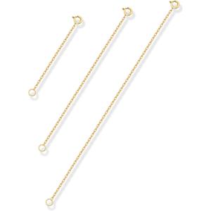Altitude Boutique Gold Plated Jewelry Chain Extenders with Spring Clasps | Hypoallergenic and Waterproof Necklace Chain Extension Set for Women | 3 Piece Set with 2, 4, and 6 inch Chains (Gold)