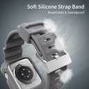 FITO Compatible with Apple Watch Bands 44mm 42mm Series with Case, Rugged Breathable TPU Sport Strap Bands Applicable to iWatch Series 8/SE 2022/7/6/5/4/3/2/1/SE - Grey