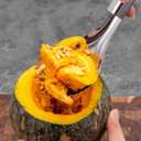 UKCOCO Stainless Steel Pumpkin Scoop and Corer Tool for Remove Seeds, Pulp - Metal pumpkin scraper for Kitchen Use Multi-Functional Fruit and Vegetable Spoon, 9.33 Inch