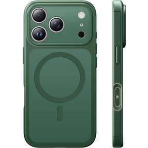 TAURI for iPhone 17 Pro Case, Compatible with MagSafe, (Full Camera Protection) Camera Control Cover Solid-Color Matte Magnetic Phone Case for 17 Pro 6.3", Green