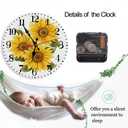 Ansouyi Round Wall Clock Battery Operated Clocks Wallclock 10 Inch,Yellow Sunflowers on White Silent Non Ticking Wall Clock for Living Room,Kitchen,Home,Bathroom,Bedroom,Office or School
