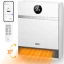 Dreo Smart Wall Heater, IP24 Electric PTC Space for Indoor Use, 30 Oscillation, Adjustable Thermostat, Remote Control, Works With Alexa, 24H Timer, Easy-Mounted for Bedroom, Office (White)