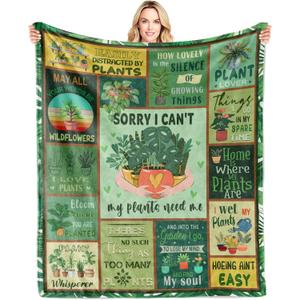 Plant Gifts Blanket, Plant Lover Gifts for Women/Lady/Mom, Gardening Gift for Woman, Garden Gift for Mom Grandma, Gifts for Gardeners Woman Blanket 60"x50"