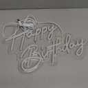 Happy Birthday Neon Sign for Wall Decor, Warm White LED Neon Light Signs, Art Decoration Happy Birthday Neon Light Sign for All Birthday Party Decoration with 2 Pcs Pasters (1712 Inch)
