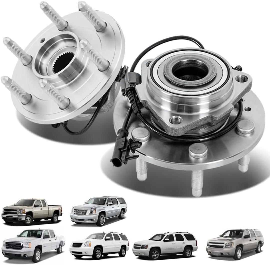 Front Wheel Hub and Bearing Assembly 6-Lug FIT 2007-2014 Escalade Tahoe Suburban Yukon 2007-2013 Silverado Sierra 1500 4WD/AWD Replace 515096 25918329 84356643
