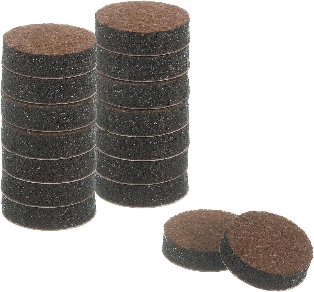 uxcell Furniture Pads, 16Pcs 0.75" - Round Self Adhesive Felt Furniture Pads, Floor Protectors for Furniture Feet Chairs Legs Hardwood Floors (Brown)