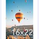 JCJMY 16x22 Picture Frame with 12x18 Mat, Display Photo 12x18 with Mat or 16 x 22 Without Mat, Wall Hanging Large 16 by 22 Poster Frame with Plexiglass, White