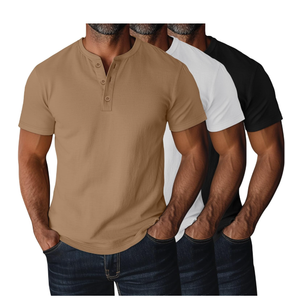 Ficerd 3 Pack Men's Big and Tall Shirts Cotton Short Sleeve Plus Size Tee Loose Fit Casual T Shirts Basic Oversized Tops M Color: Black, White, Khaki
