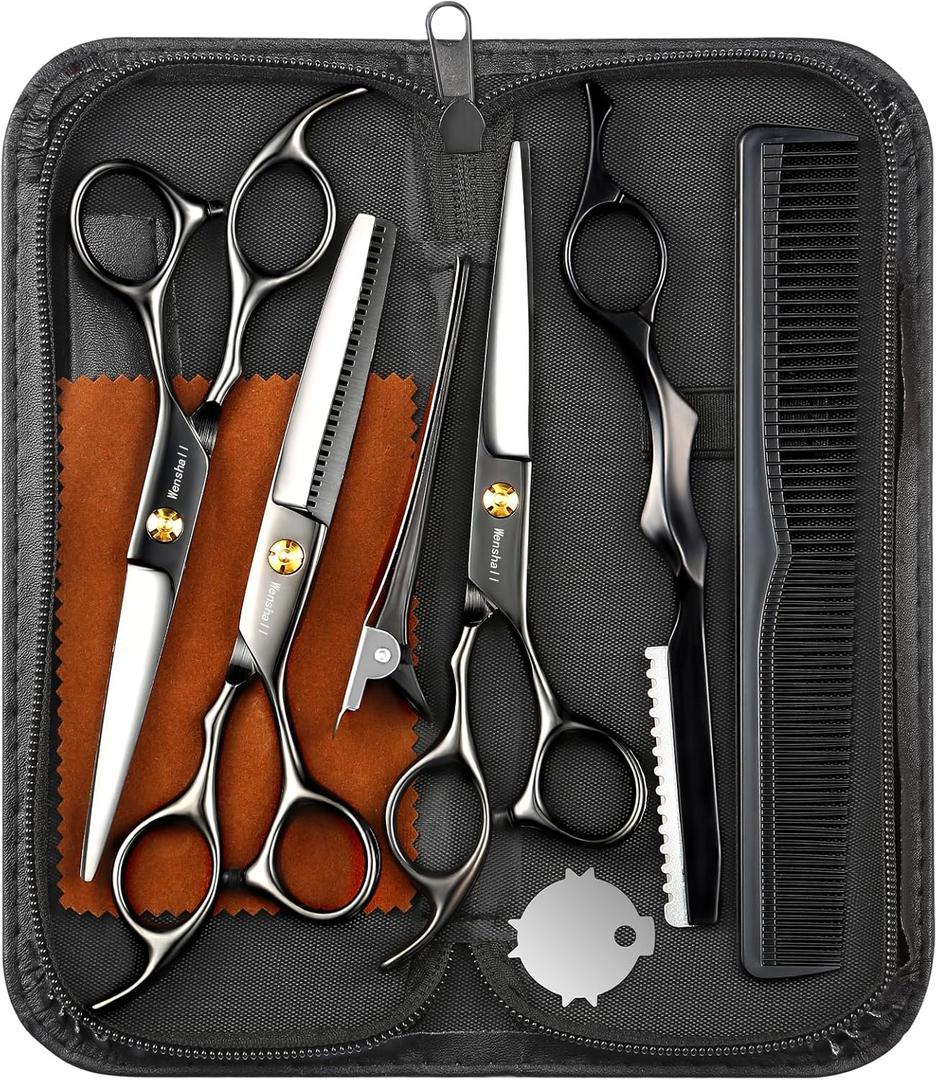 Wenshall Hair Cutting Scissors Professional 6.89 inch Barber Scissors Multifunctional Salon Thinning Scissors Straight Shears Tools for Mother Father Friends' Christmas Gift