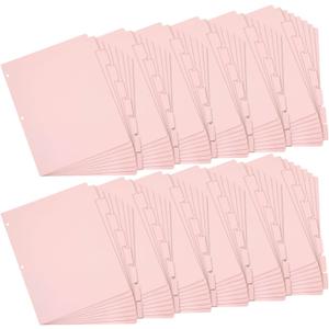 Paper Junkie 12 Sets Pink 8 Tab Dividers for 3 Ring Binder, Paper Binder Separators with Tabs, 96 Total Page Dividers for School, Work, Home, Office Supplies (Letter Size, 9.5x11 in)