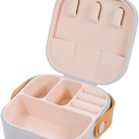 Travel Jewelry Box Small Jewelry Box Women Mini Travel Essentials, Portable Mini Jewelry Leather Box Jewelry Ring Storage Box Storage Rack Gift Box for Women, Grey