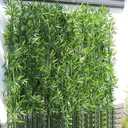 HOUSESET 6ft Artificial Bamboo Tree 10 Pack, Fake Bamboo Plant with Encrypted Silk Leaves for Garden Yard Indoor Outdoor Decor, Privacy Waterproof Faux Plants (6ft / 182cm)