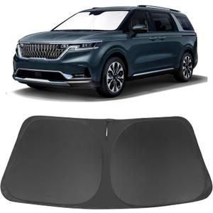 Windshield Sun Shade Custom Fit for 2022 2023 2024 2025 2026 Kia Carnival Accessories Foldable Sunshade Sun Blocker Protect Car from Sun Rays & Heat Damage Keep Car Cooler