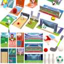 27 Pcs Valentines Cards with Sports Ball Erasers, 9 Design Sports Erasers with Valentines Cards for Party Favor, Valentines School Classroom Exchange Prizes, Boys Kids Valentines toys