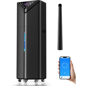 5Gal Humidifiers for Bedroom Large Room 2800 sq ft, 19L Quiet Humidifiers for Large Room, Floor Humidifier with 6 Mist Mode & Auto 180Mist Tube for Home Whole House School Office Commercial Plants (black)