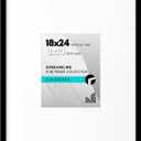 Americanflat 18x24 Poster Frame with Polished Plexiglass - Use as 8x10 Frame with Mat or Display 18x24 Photo Without Mat - Streamline Collection - Thin Border Picture Frames for Wall - Black
