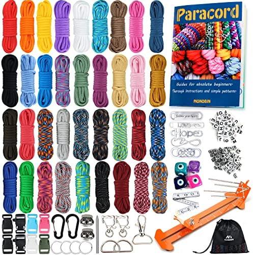 MONOBIN Paracord Combo Kit - 20 Colors, Multifunction Ropes for Crafts, No Accsesuars