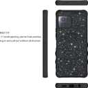 Generic for T-Mobile Revvl 7 Pro 5G Case [with Tempered Glass Screen Protector][Mirror Ring][Glitter powder] Compatible with T-Mobile Revvl 7 Pro 5G leather Phone Case Cover SF-H, CSK-Black