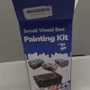 12 PCS Wooden Box,Treasure Chest with 12 Color Paints,12 PCS Unfinished Unpainted Wood Box with 2 Diy Adhesive Drilles, Small Wooden Box for Keepsake Boxes, Jewelry Box