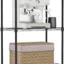 IZEUK 5 Tier Metal Wire Shelf Unit, Black Storage Rack Organizer for Kitchen, Bedroom, Living Room or Laundry Room, 17.7" W x 11.8" D x 55.0" H
