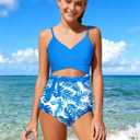 BAVADER Girls Swimsuit Cutout One-Piece Bathing Suit V-Neck Swimsuits for Teens Cute Swimwear with Drawstring Cover Up 13-14y