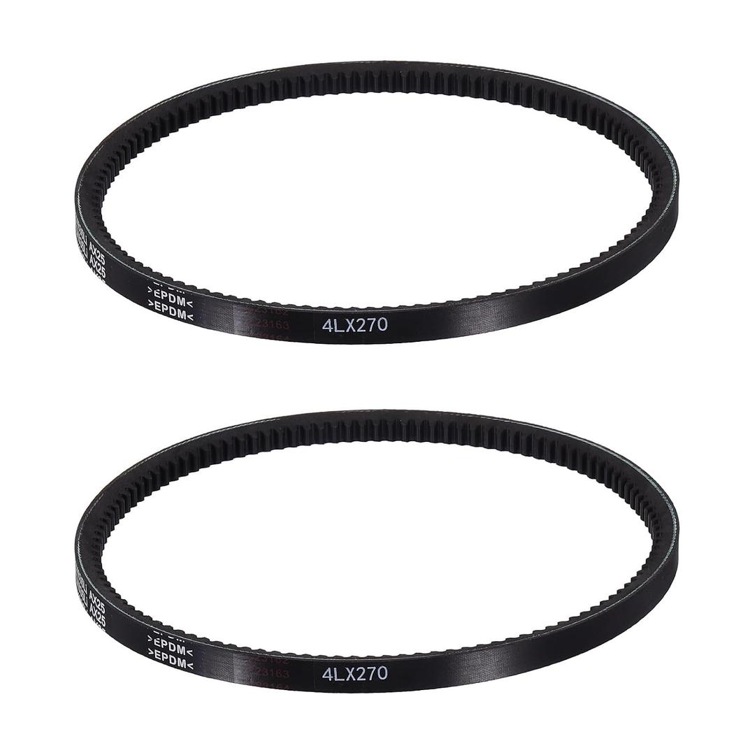 uxcell 2Pcs 4L270 Rubber V-Belt, 27" Outside Circumference x 0.5" Width x 0.31" Thick Raw Edge Cogged Industrial Rubber V Belt, Updated and Instead of Normal 4L for Lawn Garden Machinery