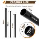 Otoolling 1 Pack 1.5'' Dia Umbrella Replacement Lower Pole, Heavy Steel Patio Umbrella Bottom Pole Replacement, 1.7 mm Thickness, No Bullet Buckle Outdoor(Black,42.5'')